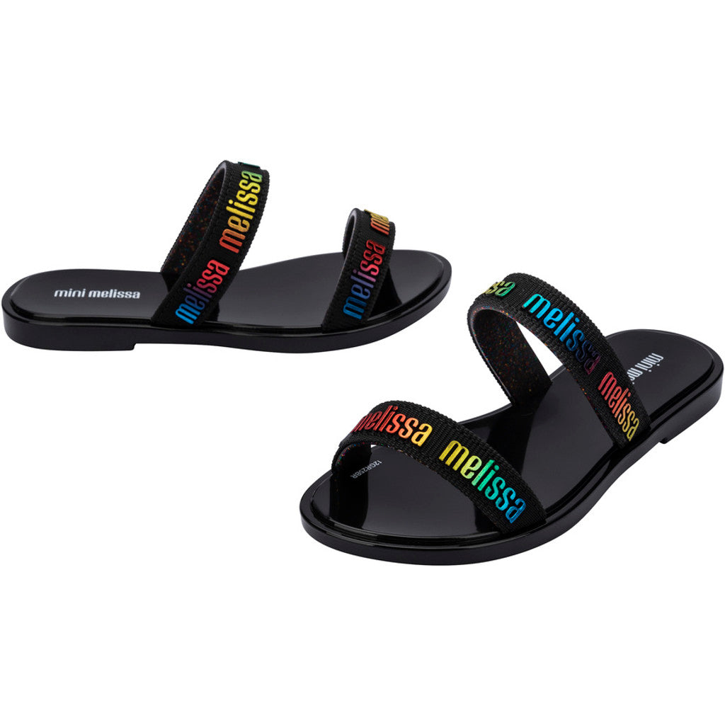 Mini Melissa Mini Melissa Duo M Lover Slide INF  BV197 BLACK/MULTICOLOR