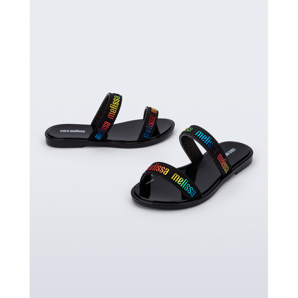 Mini Melissa Mini Melissa Duo M Lover Slide INF  BV197 BLACK/MULTICOLOR