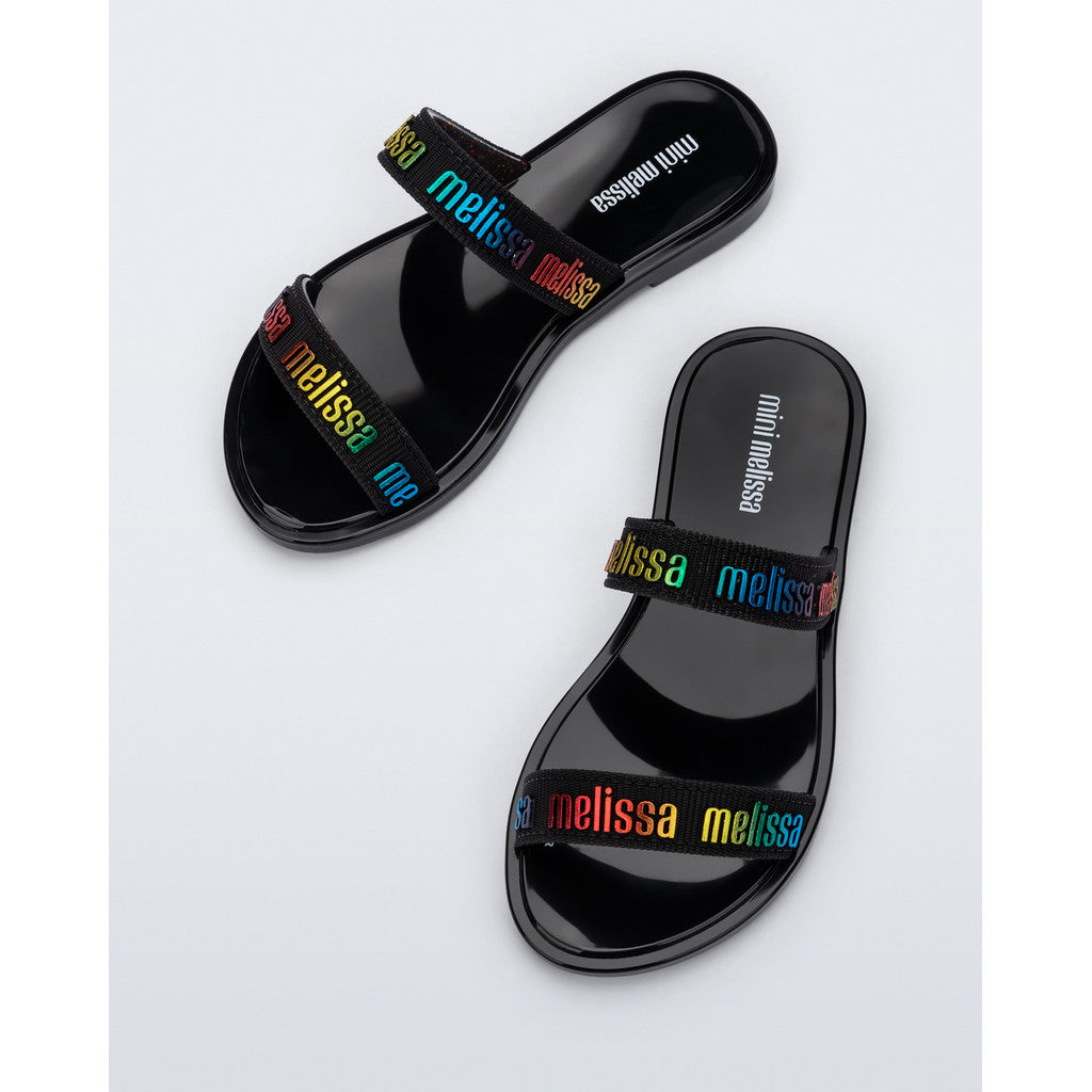 Mini Melissa Mini Melissa Duo M Lover Slide INF  BV197 BLACK/MULTICOLOR