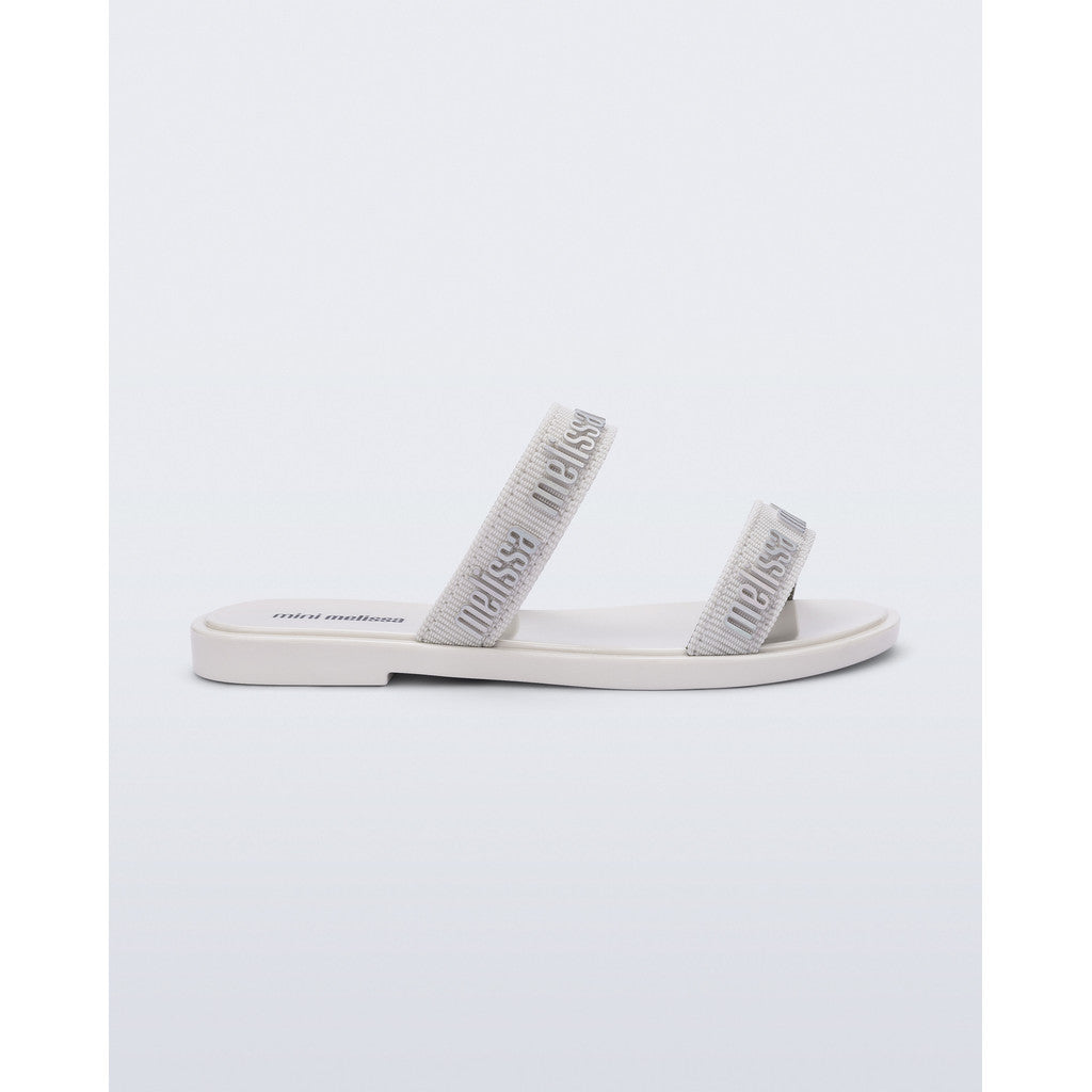 Mini Melissa Mini Melissa Duo M Lover Slide INF  BV198 WHITE/SILVER