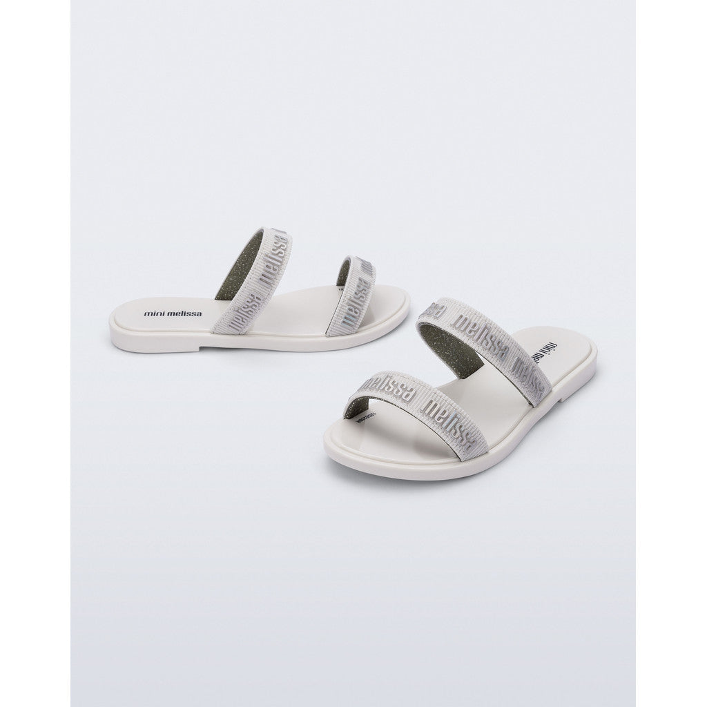 Mini Melissa Mini Melissa Duo M Lover Slide INF  BV198 WHITE/SILVER