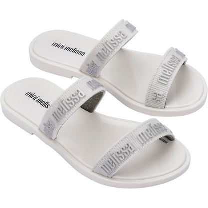 Mini Melissa Mini Melissa Duo M Lover Slide INF  BV198 WHITE/SILVER