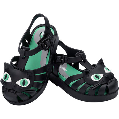 Mini Melissa Mini Melissa Possession Cat BB SANDAL BG204 BLACK/GREEN