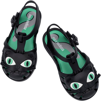 Mini Melissa Mini Melissa Possession Cat BB SANDAL BG204 BLACK/GREEN