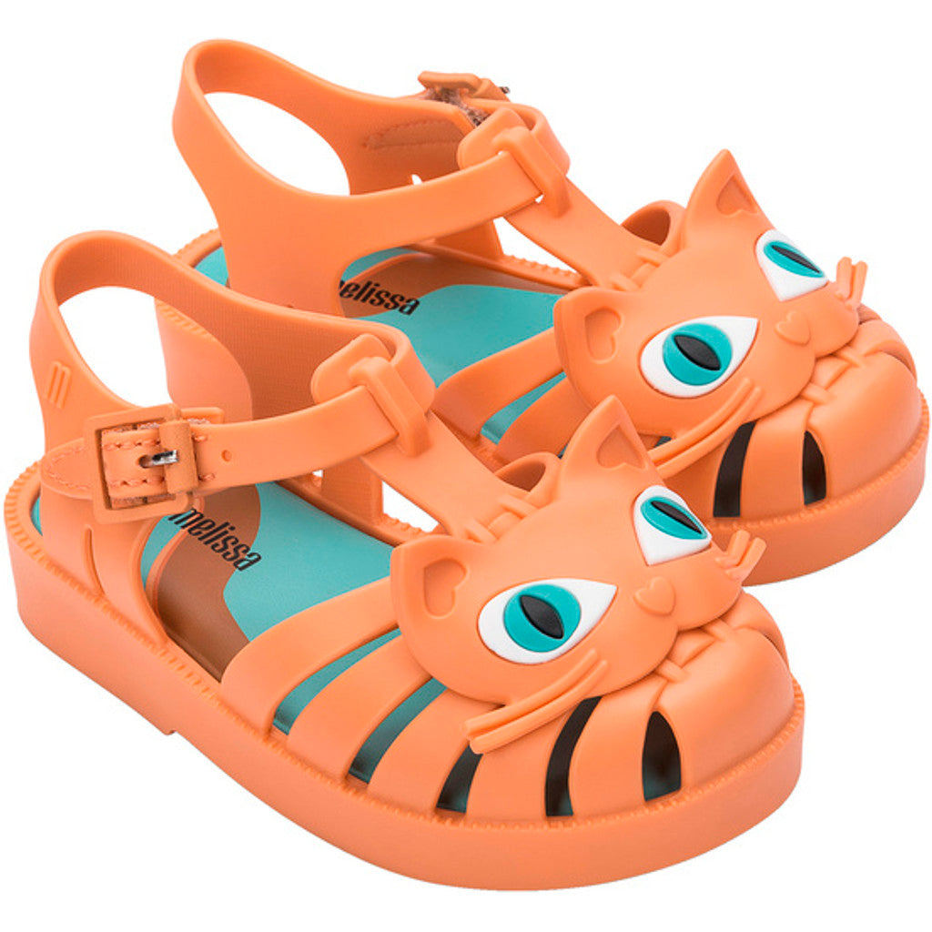 Mini Melissa Mini Melissa Possession Cat BB SANDAL BG214 ORANGE/BLUE
