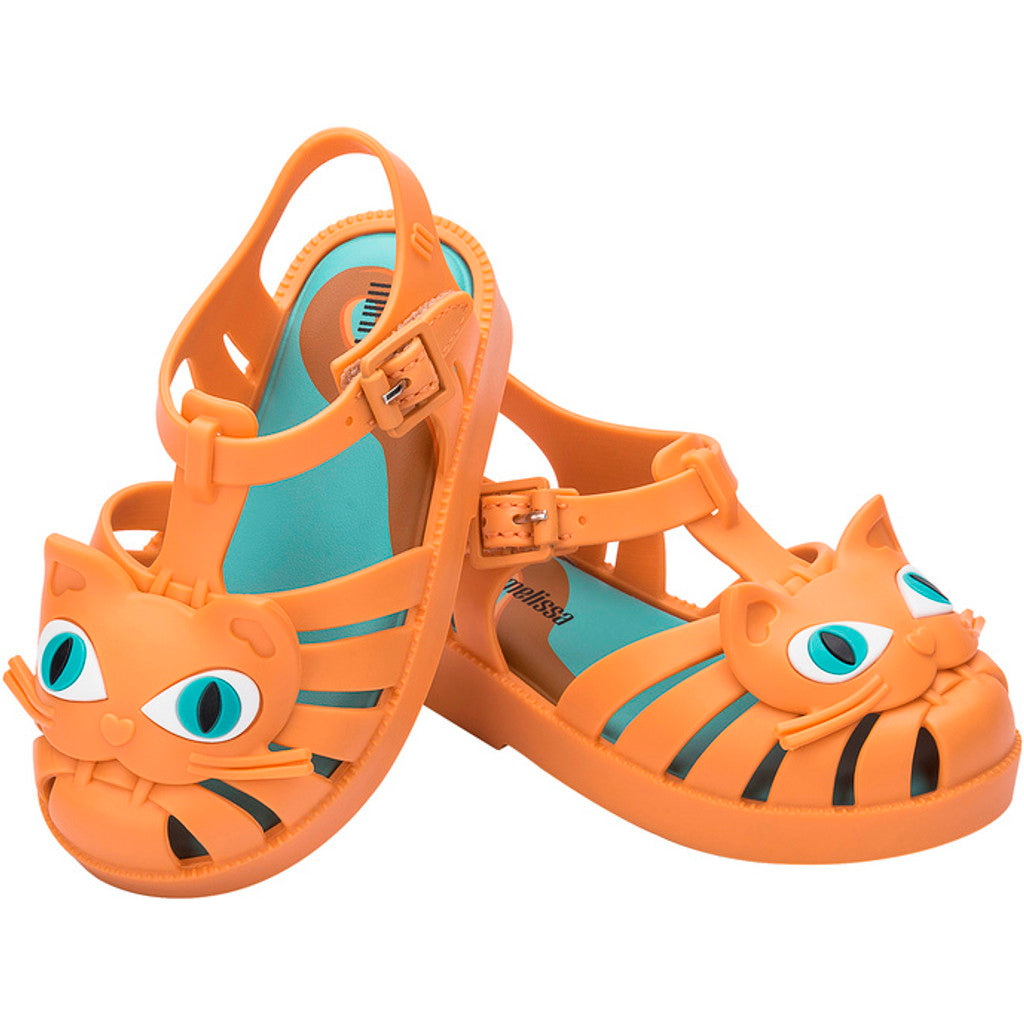 Mini Melissa Mini Melissa Possession Cat BB SANDAL BG214 ORANGE/BLUE