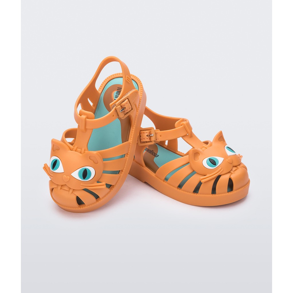 Mini Melissa Mini Melissa Possession Cat BB SANDAL BG214 ORANGE/BLUE