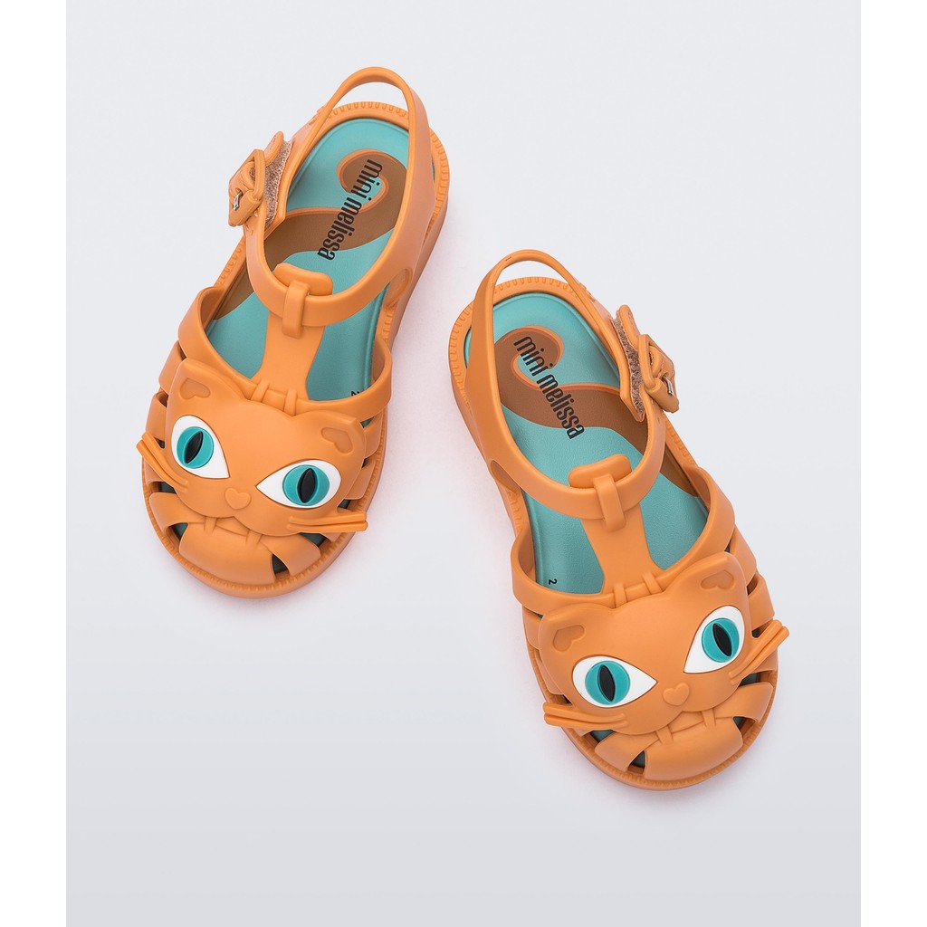 Mini Melissa Mini Melissa Possession Cat BB SANDAL BG214 ORANGE/BLUE
