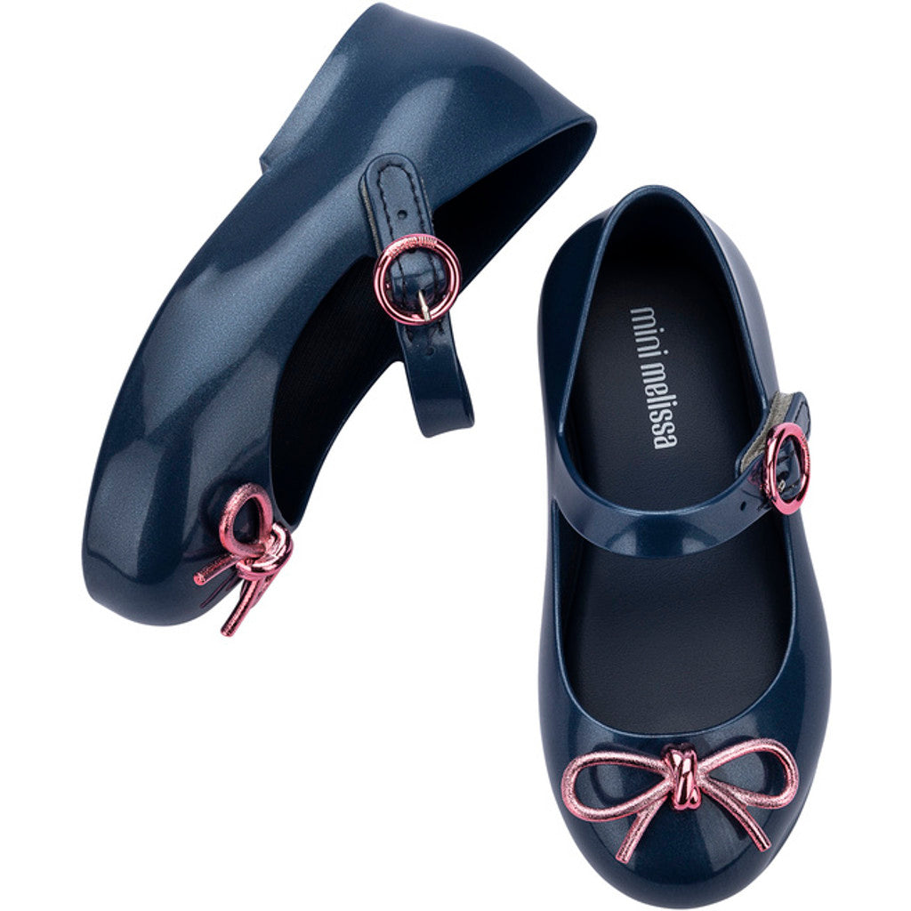 Mini Melissa Mini Melissa Sweet Love Chrome Bb BALLERINA BU062 METALLIC BLUE/PINK