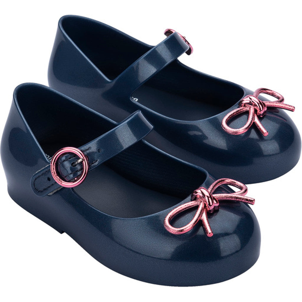 Mini Melissa Mini Melissa Sweet Love Chrome Bb BALLERINA BU062 METALLIC BLUE/PINK