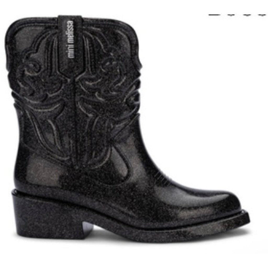 Mini Melissa Mini Melissa Texas Boot INF BOOT BM955 BLACK SILVER GLITTER